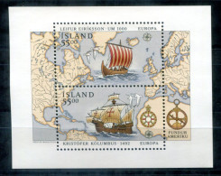 ISLAND Block 13, Bl.13 Mnh - Europa CEPT 1992, Schiffe, Ships, Bateaux, Joint Issue - ICELAND / ISLANDE - Blokken & Velletjes