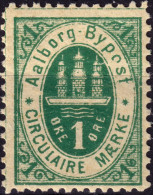 DANEMARK / DENMARK - 1887 - AALBORG CJ Als Local Post 1 øre Green  - Mint* - Emisiones Locales