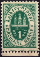 DANEMARK / DENMARK - 1887 - AALBORG CJ Als Local Post 1 øre Green  - No Gum -a - Lokale Uitgaven