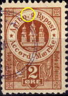 DANEMARK / DENMARK - 1887 - AALBORG CJ Als Local Post 2 øre Red-brown  "broken R" Variety - Emissions Locales