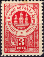 DANEMARK / DENMARK - 1887 - AALBORG CJ Als Local Post 3 øre Carmine - No Gum - Local Post Stamps
