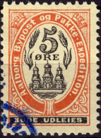 DANEMARK / DENMARK - 1887 - AALBORG CJ Als Local Post 5 øre Black & Red - VF Used -l - Lokale Uitgaven