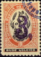 DANEMARK / DENMARK - 1889 - AALBORG CJ Als Local Post 3, Sur 5 øre Black & Red (surch. Violette) - VF Used -a - Emissions Locales