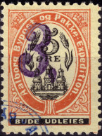 DANEMARK / DENMARK - 1889 - AALBORG CJ Als Local Post 3, Sur 5 øre Black & Red (surch. Violette) - VF Used -b - Emissions Locales