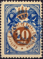 DANEMARK / DENMARK - 1887 - AALBORG CJ Als Local Post 10 øre Brown & Blue - VF Used -a - Local Post Stamps