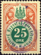 DANEMARK / DENMARK - 1887 - AALBORG CJ Als Local Post 25 øre Green & Red - VF Used -a - Ortsausgaben