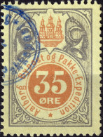 DANEMARK / DENMARK - 1887 - AALBORG CJ Als Local Post 35 øre Red & Silver - VF Used -b - Lokale Uitgaven