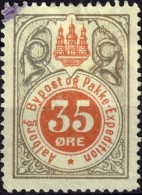 DANEMARK / DENMARK - 1887 - AALBORG CJ Als Local Post 35 øre Red & Silver - VF Used -d - Ortsausgaben