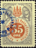 DANEMARK / DENMARK - 1887 - AALBORG CJ Als Local Post 35 øre Red & Silver - VF Used -f - Lokale Uitgaven