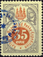 DANEMARK / DENMARK - 1887 - AALBORG CJ Als Local Post 35 øre Red & Silver - VF Used -f - Emissions Locales