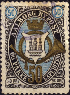 DANEMARK / DENMARK - 1887 - AALBORG CJ Als Local Post 50 øre Gold, Blue & Black - VF Used -d - Local Post Stamps