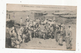 Cp, Automobile ,  Première Automobile Et Touristes Entrés Dans La Casbah, Maroc , M'COUN,  Voyagée 1915 - PKW