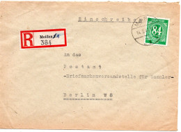 57818 - Alliierte Besetzung - 1947 - 84Pfg Ziffer EF A R-Bf MEISSEN -> BERLIN - Andere & Zonder Classificatie