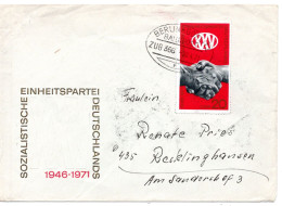 57819 - DDR - 1971 - 20Pfg SED EF A Bf BahnpostStpl BERLIN-GOERLITZ -> Westdeutschland - Lettres & Documents