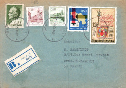 YOUGOSLAVIE AFFRANCHISSEMENT COMPOSE SUR LETTRE RECOMMANDEE DE BAR POUR LA FRANCE 1972 - Storia Postale