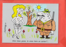 Illustrateur G MEUNIER  Cp Animée Chasse Humour  Format 15 Cm X 10.5 Cm - Meunier, G.