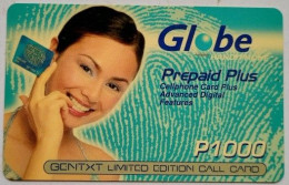 Philippines Globe Prepaid P1000 " Gentxt Limited Edition Callcard " - Filipinas