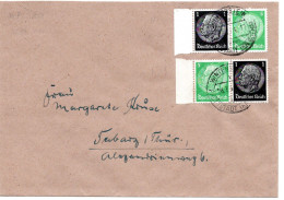 57872 - Deutsches Reich - 1941 - 5+1Pfg Hindenburg MiF A Bf WINTERSTEIN -> Tebarz - Se-Tenant