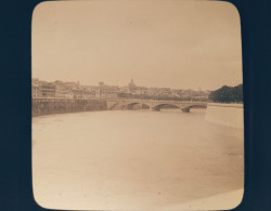 Italie - ROME - ROMA - Plaque De Verre Ancienne (1906) - Le Tibre, Au Pont Cavour - Ponti