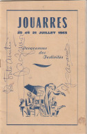 34 - JOUARRES ,programme Des Festivités Du 20 Et 21 Juillet 1963 - Programmes