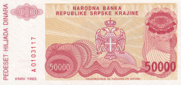 Croatia, Knin, 50.000 Dinars In 1993,UNC - Croatie