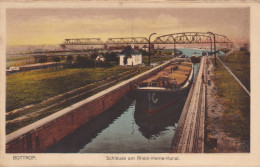 BOTTROP - NORD-RHEIN-WESTFALLEN - DEUTSCHLAND - ANSICHTKARTE - 1924 - SCHLEUSE AM RHEIN-HERNE-KANAL.... - Bottrop