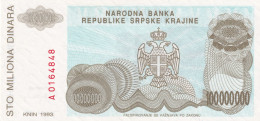 Croatia, Knin, 100.000.000 Dinars In 1993,UNC - Croatie
