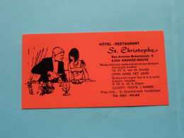 Hotel-Restaurant St. CHRISTOPHE Knokke-Zoute ( Zie / Voir Scans ) CDV + Foto 9x9 Cm.! - Visiting Cards