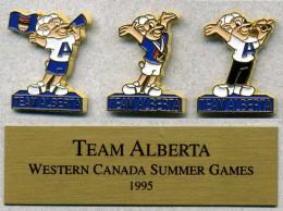 3 Pin's Sport Jeux D'été Du Canada 1995 Alberta Referee Arbitre - Honkbal