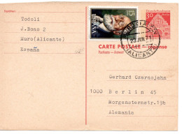 64993 - Berlin - 1971 - 30Pfg Gr.Bauten GAAntwortKte (Antwortteil) M ZusFrankatur MURO (Spanien) -> Berlin - Cartas & Documentos