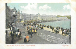 Postcard UK Isle Of Man Douglas Parade And Tram - Insel Man