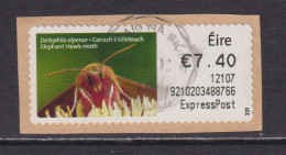 IRELAND  -  2011 Elephant Hawk Moth SOAR (Stamp On A Roll)  Used On Piece As Scan - Gebruikt