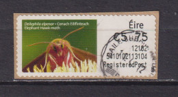 IRELAND  -  2011 Elephant Hawk Moth SOAR (Stamp On A Roll)  Used On Piece As Scan - Oblitérés