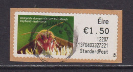IRELAND  -  2011 Elephant Hawk Moth SOAR (Stamp On A Roll)  Used On Piece As Scan - Usati