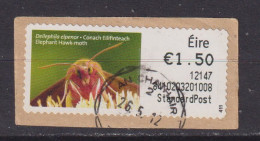 IRELAND  -  2011 Elephant Hawk Moth SOAR (Stamp On A Roll)  Used On Piece As Scan - Used Stamps