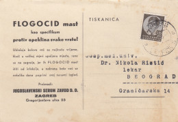 Dear Doctor Zagreb Croatia 1938 FLOGOCID Advertising Postcard - Santé