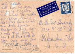 64997 - Bund - 1964 - 40Pfg Lessing EF A LpAnsKte FRANKFURT -> Milwaukee, WI (USA) - Covers & Documents