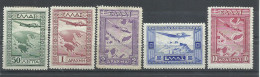GRECIA  YVERT  AEREO  15/19    MH  * - Unused Stamps