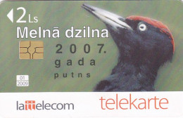 Latvia Phonecard Chip - - - Bird Woodpecker - Letland