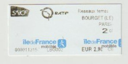 Carte D'entrée-toegangskaart-ticket: Metro RATP Paris (F) SNCF - Europa