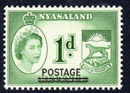 Nyasaland 1963 Revenue Stamps Overprinted Postage 1d Value, MNH, SG 189 (BA) - Nyassaland (1907-1953)