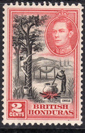 British Honduras 1938-47 2c Chicle Tapping Definitive, Perf. 11½x11, Lightly Hinged Mint, SG 151 (WI2) - Honduras Británica (...-1970)