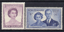 New Zealand 1953 Royal Visit Set Of 2, Hinged Mint, SG 721/2 (A) - Neufs