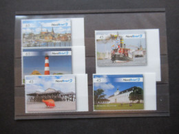 BRD € Zeit Privatpost Briefmarken Nordbrief Mit 5 Verschiedenen Motiven / Porto 2x 65 Cent Und 3x 45 Cent / Schiff / Leu - Cartas & Documentos