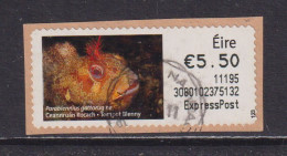 IRELAND  -  2010 Tompot Blenny SOAR (Stamp On A Roll)  Used On Piece As Scan - Gebruikt