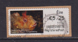 IRELAND  -  2010 Tompot Blenny SOAR (Stamp On A Roll)  Used On Piece As Scan - Gebraucht