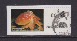 IRELAND  -  2010 Common Octopus SOAR (Stamp On A Roll)  Used On Piece As Scan - Used Stamps