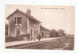 Cp, Chemin De Fer, La Gare , 72,  NEUVILLETTE, Vierge - Stazioni Senza Treni