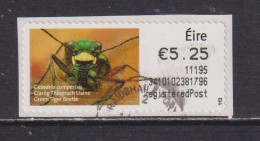 IRELAND  -  2010 Green Tiger Beetle SOAR (Stamp On A Roll)  Used On Piece As Scan - Gebruikt