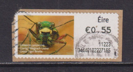 IRELAND  -  2010 Green Tiger Beetle SOAR (Stamp On A Roll)  Used On Piece As Scan - Gebruikt